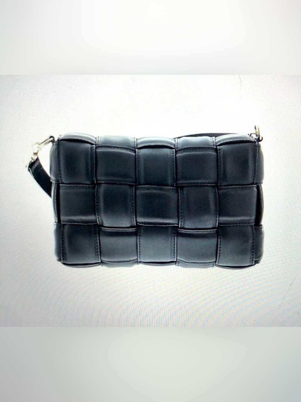 Unica! Firenze Black Bag Genuine Leather Crossbody Purse Quilted Made in Italy - Picture 3 of 10